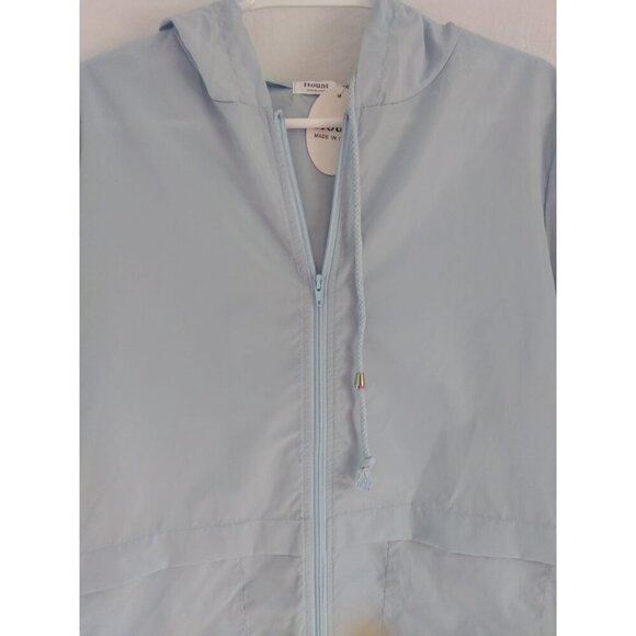 Hount Women's Light Blue Hooded Zip Up Rain Jacket Windbreaker Size S NWT - Picture 3 of 6